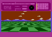 Dimension X for Atari 8-bit - I'm hit! The screen shakes and flashes different colors.