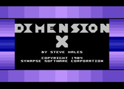 Dimension X for Atari 8-bit - Title screen; the border flashes different colors.