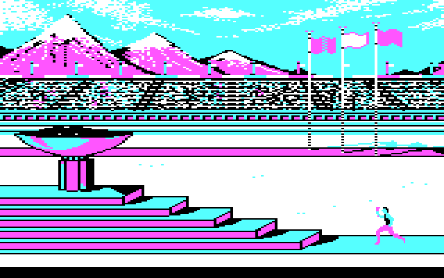 Winter Games IBM PC/Compatibles Screenshot: Opening ceremonies.