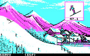 Winter Games for IBM PC/Compatibles - Attempting to not crash on the ski jump.