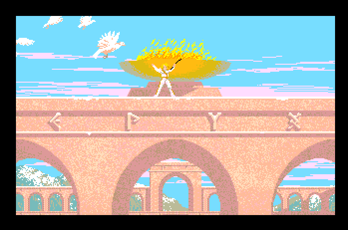 Winter Games Apple IIgs Screenshot: The opening ceremonies.