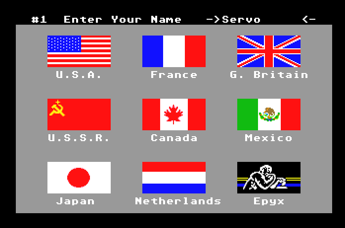 Winter Games Apple IIgs Screenshot: Setting up the players.