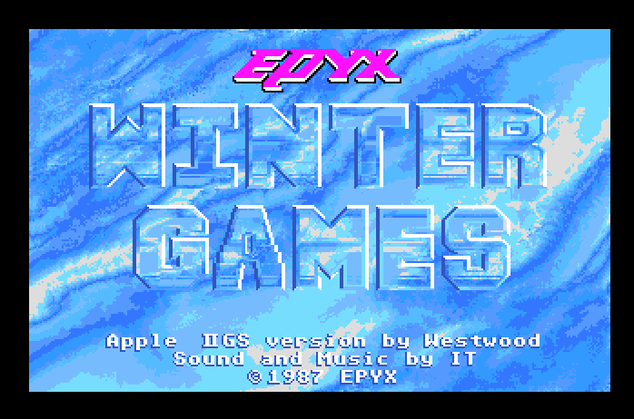 Winter Games Apple IIgs Screenshot: Title screen.