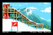 Winter Games for Apple IIgs - Ready to begin the ski jump?