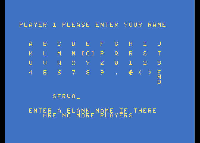 Winter Games Atari 7800 Screenshot: Setting up the players.