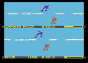 Winter Games for Atari 7800 - Speed skating in progress...