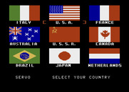 Winter Games for Atari 7800 - Each player can select a country to represent.