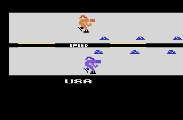 Winter Games Atari 2600 Screenshot: Time for some speed skating!