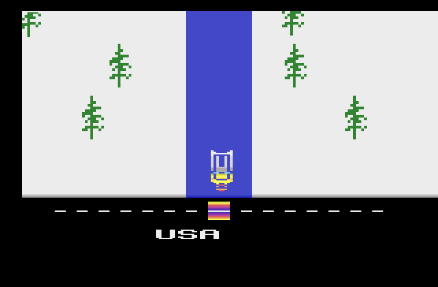 Winter Games Atari 2600 Screenshot: Luge start.