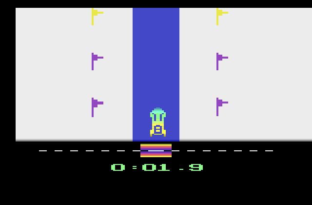 Winter Games Atari 2600 Screenshot: Bobsled start.