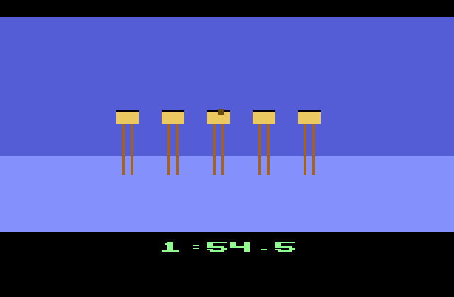 Winter Games Atari 2600 Screenshot: Shoot the targets!