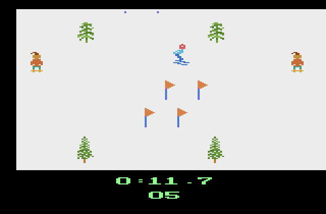 Winter Games Atari 2600 Screenshot: Skiing...