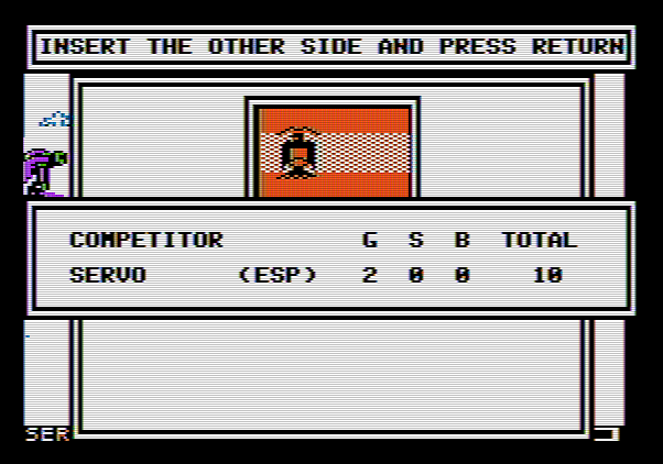 Winter Games Apple II Screenshot: Flip disk over...