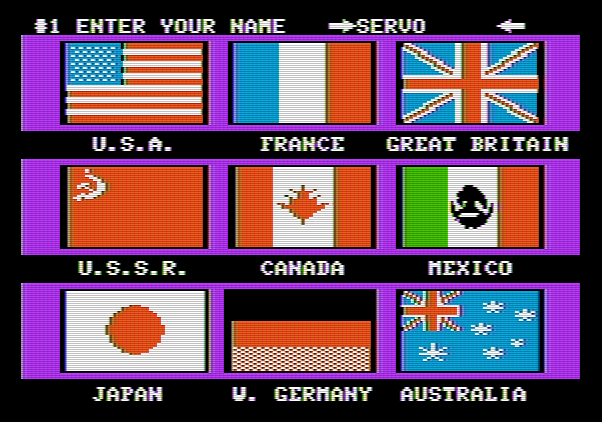 Winter Games Apple II Screenshot: First, set up the players...