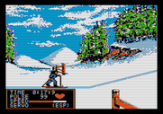 Winter Games for Apple II - An uphill section of the course.