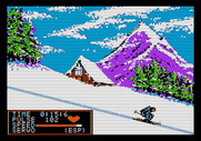 Winter Games for Apple II - Skiing downhill...