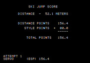 Winter Games for Apple II - Ski jump score.