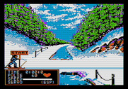 Winter Games for Apple II - Start of the biathlon...