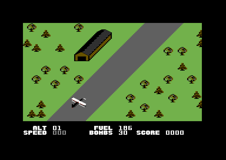 Blue Max Commodore 64 Screenshot: Game start.