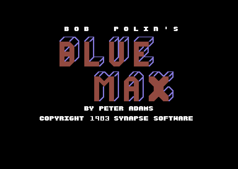 Blue Max Commodore 64 Screenshot: Title screen.