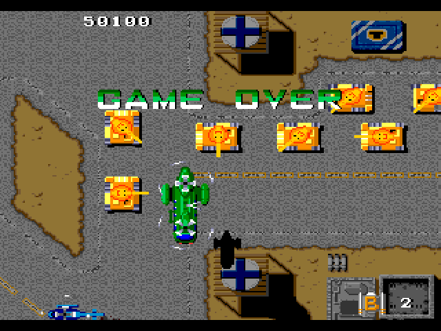 Twin Cobra Sega Genesis / Mega Drive Screenshot: Game over.