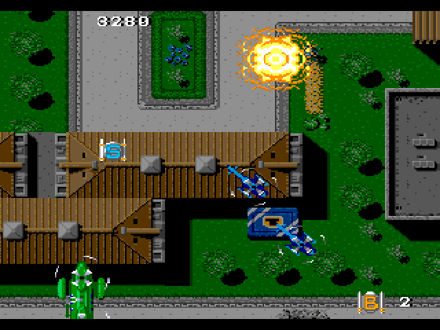 Twin Cobra Sega Genesis / Mega Drive Screenshot: I've been hit!