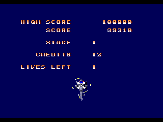 Twin Cobra Sega Genesis / Mega Drive Screenshot: One life left...