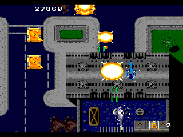 Twin Cobra Sega Genesis / Mega Drive Screenshot: More tanks and planes appear...