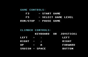 Squish 'Em for Commodore 64 - Game controls screen.