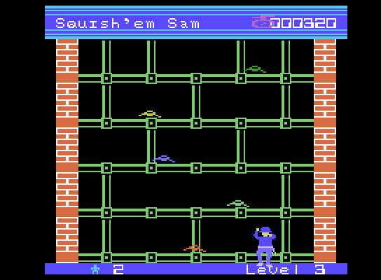 Squish 'Em ColecoVision Screenshot: They got me! My climber falls down...