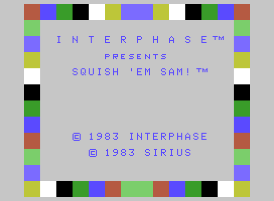 Squish 'Em ColecoVision Screenshot: Title screen.