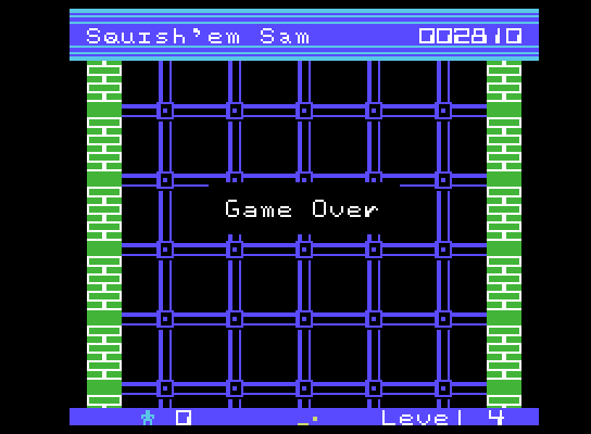 Squish 'Em ColecoVision Screenshot: Game over.