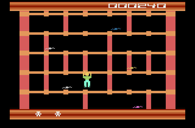 Squish 'Em Atari 2600 Screenshot: Climbing my way upwards...