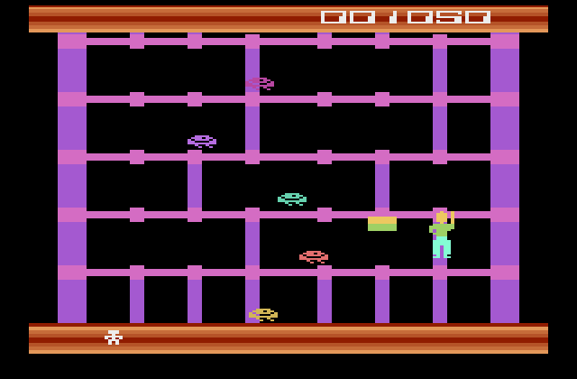 Squish 'Em Atari 2600 Screenshot: More falling objects...