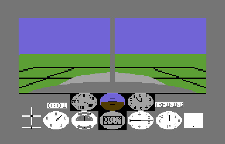 Stunt Flyer Commodore 64 Screenshot: Practice start.