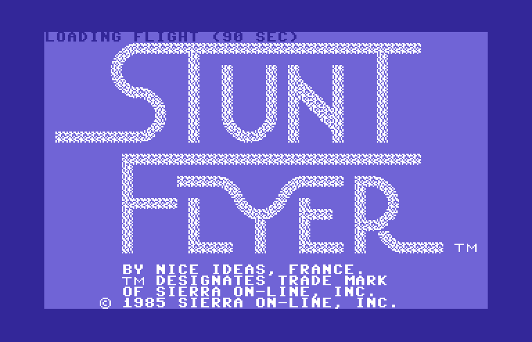 Stunt Flyer Commodore 64 Screenshot: Title complete, game loading...