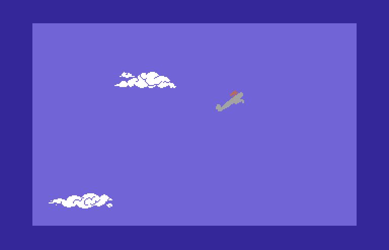 Stunt Flyer Commodore 64 Screenshot: Time for a loop.
