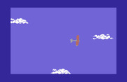 Stunt Flyer for Commodore 64 - The computer demonstrates a stunt.