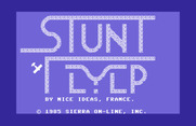 Stunt Flyer for Commodore 64 - A stunt plane flies in and forms the title screen.