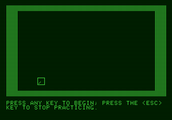 Bop-A-Bet Apple II Screenshot: The practice screen.