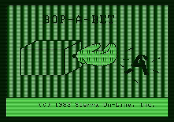 Bop-A-Bet Apple II Screenshot: Title screen.