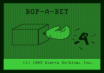 Bop-A-Bet for Apple II - Title screen.