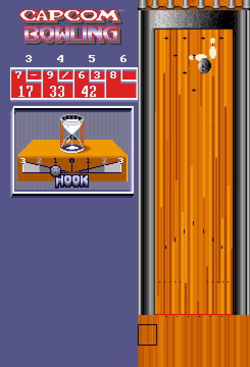 Capcom Bowling Arcade Screenshot: Going for a spare...