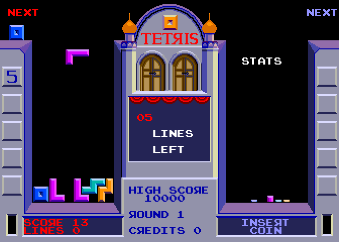 Tetris Arcade Screenshot: Game start.