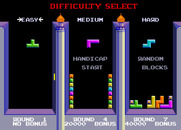 Tetris for Arcade - Select a starting difficulty level.