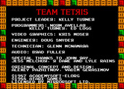 Tetris for Arcade - Game credits.