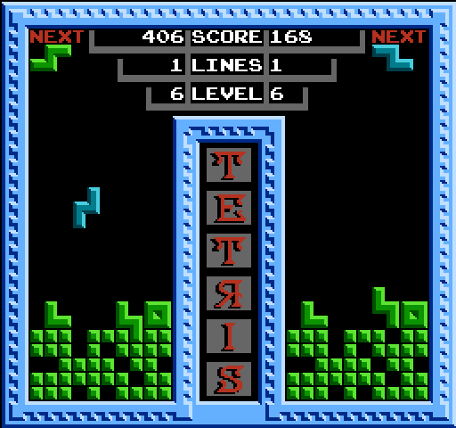 Tetris NES / Famicom Screenshot: Playing against the computer...
