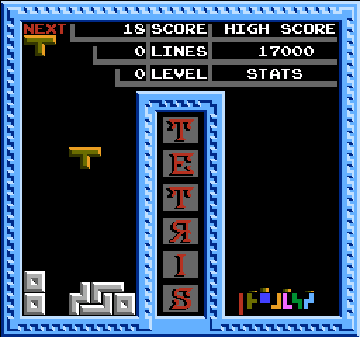 Tetris NES / Famicom Screenshot: One player game start.