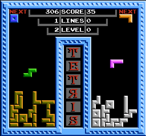 Tetris NES / Famicom Screenshot: The board fills up...