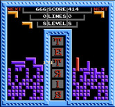 Tetris for NES / Famicom - You can optionally start the game with a lot of junk pieces already on the board.